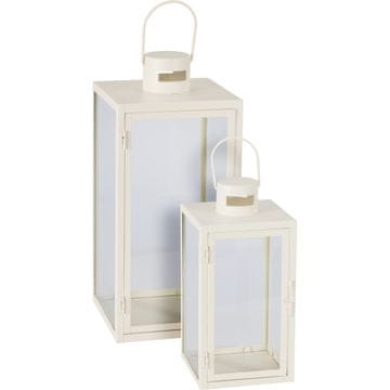 ProGarden Metalni set fenjera, 2 komada, 18 / 14 cm, bijeli