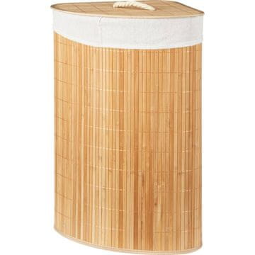 Excellent Houseware Bambuska kutna košara za rublje, 35×35×60 cm, smeđa/bijela