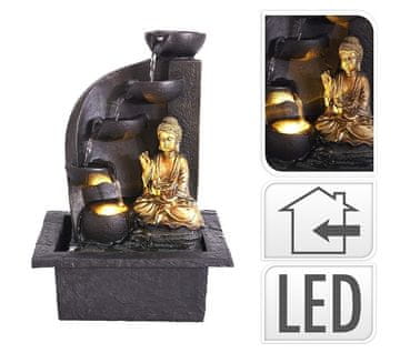 ProGarden BUDDHA okrugla unutarnja fontana s LED rasvjetom