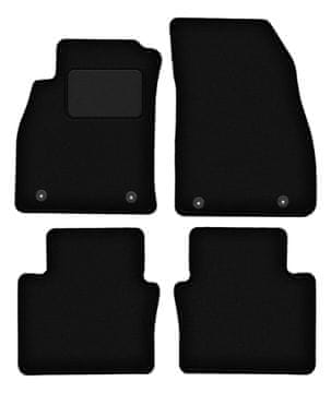 Crne velur tepihe za auto za: Saab 9-5 II NG limuzina, karavan, liftback, hatchback (2010.-2012.)