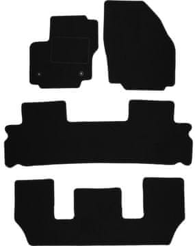 Crne velur tepihe za automobile za: Ford Galaxy MK2 FL 7 sjedala (2012.-2015.)