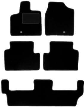 Crne velur tepisi za automobile za: Volkswagen Routan 7-sjedala (2008.-2015.)