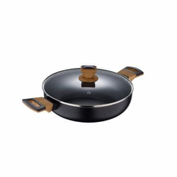 Bergner Tava s nelijepivim dnom i poklopcem, 28 cm, Zemljano crna