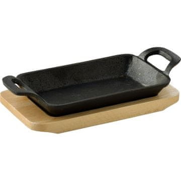 Masterpro Lijevano željezo posuda za pečenje s postoljem COOK & SHARE 17x10x2,5 cm crna