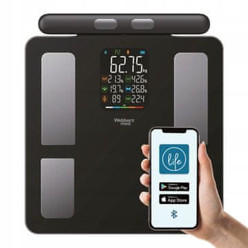 Webber Analitička kupaonska vaga 15 parametara Apple Health Google Fit SCALA WEBBER