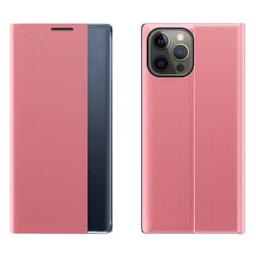 HURTEL Sleep Case futrola tipa novčanik s pametnim prozorom za iPhone 13 Pro Max, roza