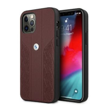 Bmw BMW Leather Curve Perforate futrola za iPhone 12 Pro Max - Crvena