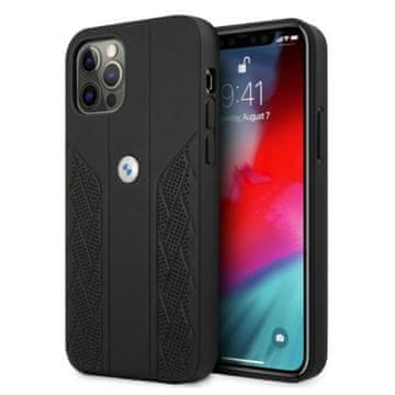Bmw BMW Leather Curve Perforate futrola za iPhone 12 / iPhone 12 Pro - Crna