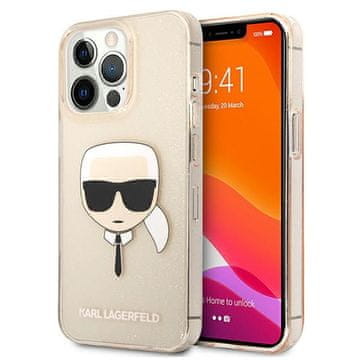 Karl Lagerfeld Karl Lagerfeld Glitter Karl's Head futrola za iPhone 13 Pro / iPhone 13 - Zlat