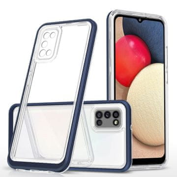 HURTEL Hybrid Armor Clear 3in1 maska za Samsung Galaxy A03s, plavi okvir