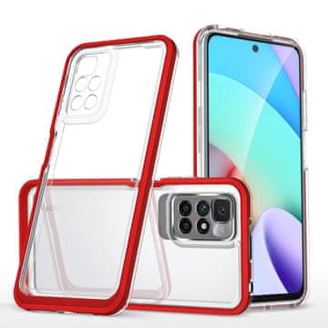 HURTEL Hybrid Armor Clear 3in1 maska za Xiaomi Redmi 10, crveni okvir