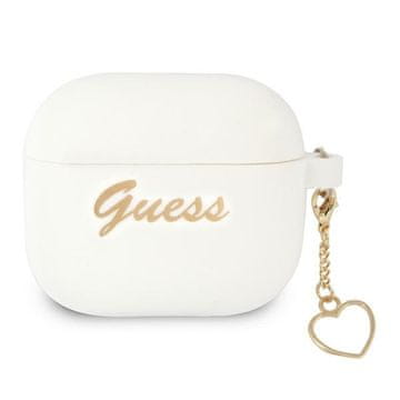 Guess Maskica za AirPods 3 Guess Silicone Charm Heart - bijela