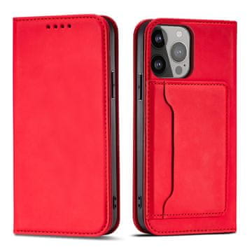 HURTEL Futrola Hurtel Magnet Card za iPhone 14 Pro, novčanik, stalak, crvena