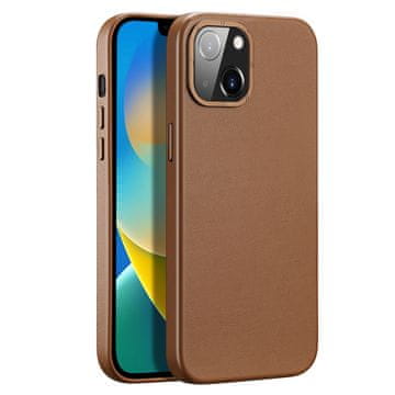 Dux Ducis Maska Dux Ducis Grit od umjetne kože za iPhone 14 Plus (MagSafe), smeđa