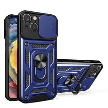 HURTEL Hybrid Armor Camshield etui za iPhone 14 Plus s kliznim poklopcem kamere - plavi