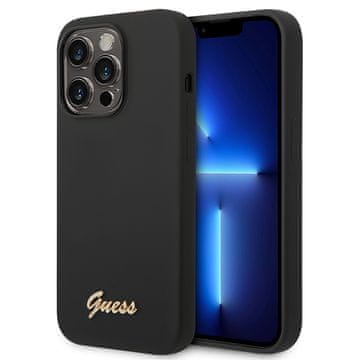 Guess Guess Silicone Vintage Gold Logo futrola za iPhone 14 Pro 6.1" - crna