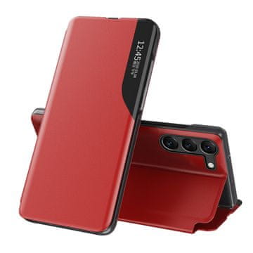 HURTEL Hurtel Eco Leather View Case maska za Samsung Galaxy S23+ sa preklopnim stalkom, crvena
