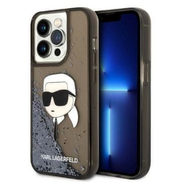Karl Lagerfeld Karl Lagerfeld Glitter Karl's Head etui za iPhone 14 Pro Max - crna