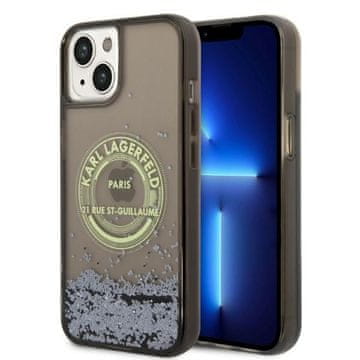Karl Lagerfeld Karl Lagerfeld Liquid Glitter RSG etui za iPhone 14 Plus - crna
