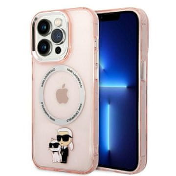 Karl Lagerfeld Karl Lagerfeld Iconic Karl&Choupette MagSafe etui za iPhone 14 Pro Max - roza