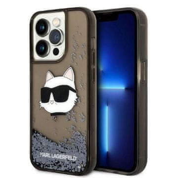 Karl Lagerfeld Karl Lagerfeld maska za iPhone 14 Pro Max, Glitter Choupette Head, crna