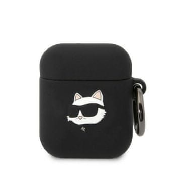 Karl Lagerfeld silikonska 3D Choupette glava crna futrola za AirPods 1