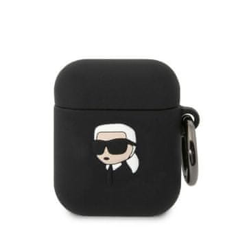Karl Lagerfeld Karl Lagerfeld Silicone Karl Head 3D maska za AirPods 1/2, crna