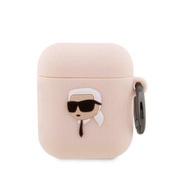 Karl Lagerfeld Karl Lagerfeld Silicone Karl Head 3D maska za AirPods 1/2, roza