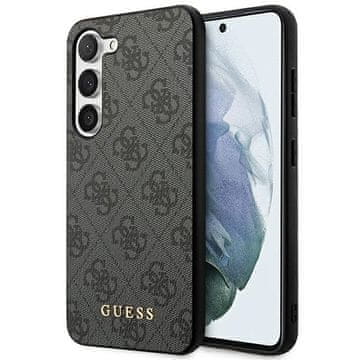 Guess Futrola Guess GUHCS23SG4GFGR za Samsung Galaxy S23, 4G Metal Gold Logo, siva