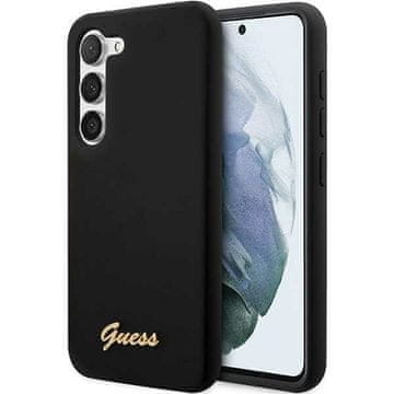 Guess Futrola Guess GUHCS23SSLSMK za Samsung Galaxy S23, silikon, Vintage Gold Logo, crna