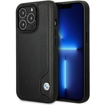 Bmw Futrola BMW BMHCP14L22RBDK za iPhone 14 Pro 6.1" kožna, crna s plavim točkicama