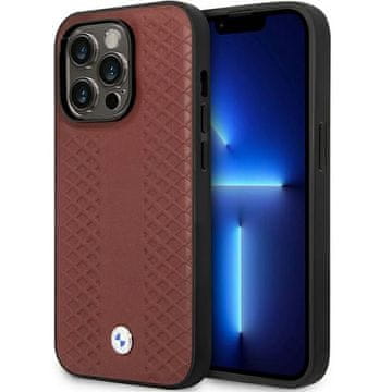 Bmw Futrola BMW BMHCP14L22RFGR za iPhone 14 Pro 6.1" kožna s dijamantnim uzorkom, bordo crvena