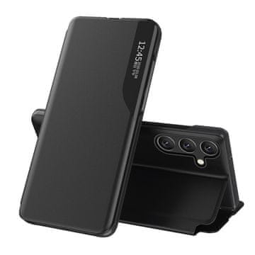 HURTEL Hurtel Eco Leather View Case futrola za Samsung Galaxy A24 4G sa stalkom, crna