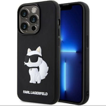 Karl Lagerfeld Karl Lagerfeld KLHCP14L3DRKHNK maska za iPhone 14 Pro 6.1" crna/crna Rubber Choupette 3D