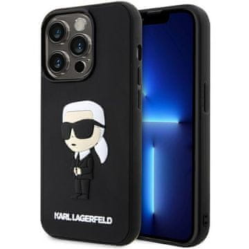 Karl Lagerfeld Karl Lagerfeld KLHCP14L3DRKINK maska za iPhone 14 Pro 6.1" crna/crna Rubber Ikonik 3D