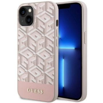 Guess GCube Stripes MagSafe maskica za iPhone 14 Plus, ružičasta