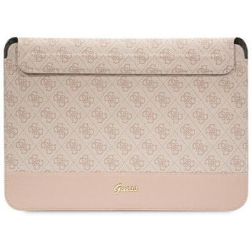 Guess 4G Stripe metalna maskica za MacBook 14" s ružičastim logotipom