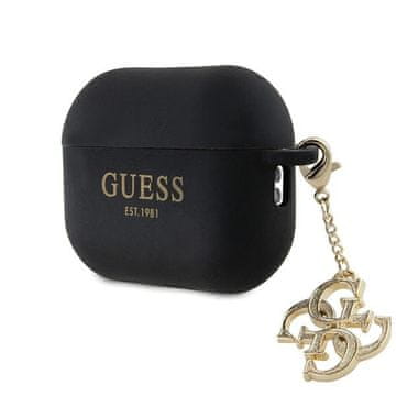 Guess Futrola Guess Liquid Silicone Glitter Triangle Charm za AirPods Pro 2 - crna