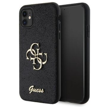 Guess maskica za iPhone 11 s glitter skriptama 4G, crna