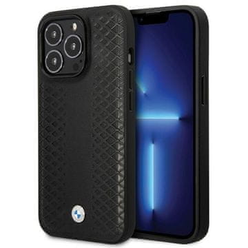 Bmw Futrola BMW Leather Diamond Pattern za iPhone 14 Pro - crna
