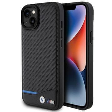 Bmw Futrola BMW Leather Carbon za iPhone 15 Plus - crna