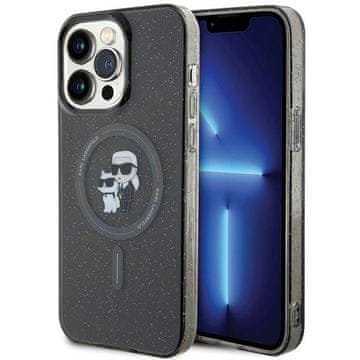 Karl Lagerfeld Futrola za iPhone 15 Pro Max MagSafe s glitterom, crna
