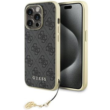 Guess Guess GUHCP15LGF4GGR maska za iPhone 15 Pro 6.1" - 4G Charms Collection, siva
