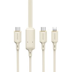 DUDAO Dudao L7SF kabel USB-C na USB-C / Lightning, 100W, 1.2m, bež