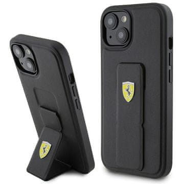 Ferrari Tvrda futrola s metalnim postoljem i logotipom za iPhone 15, crna