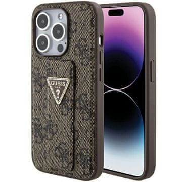 Guess iPhone 15 Pro tvrda futrola s držačem i stalkom 4G smeđe boje