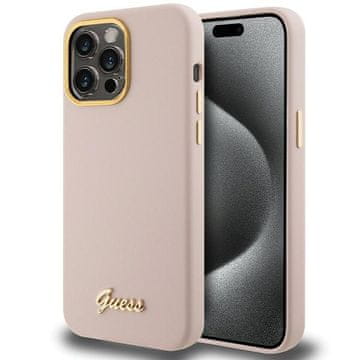 Guess Guess silikonska maska za iPhone 15 Pro - roza