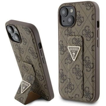Guess Guess maska za iPhone 15 - smeđa, sa stalkom