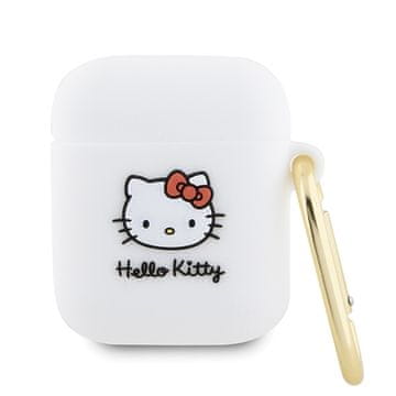 HELLO KITTY Silikonska futrola za AirPods 1 3D glava mačke, bijela