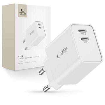 Tech-protect Punjač Tech-Protect C35W, 2x USB-C PD 35W - bijeli
